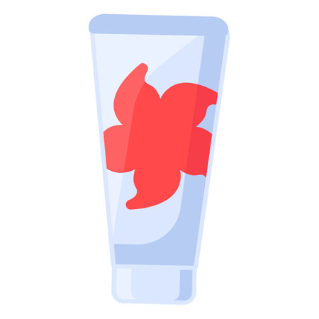 PVC cellophane empty cosmetic tube for cream separation. Recycling of plastic production and packaging waste. Element for infographics design. Simple cartoon flat vector isolated on white backgroundのイラスト素材