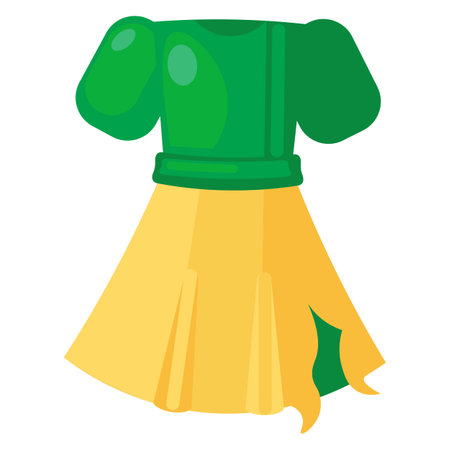Sorting old unwanted clothes. Old torn worn dress. Items out of use and fabric to disposal. Recycling of textile industrial products. Simple cartoon flat vector icon isolated on white backgroundのイラスト素材