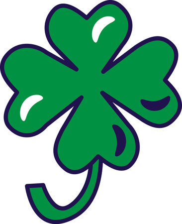 Green four leaf clover, symbol of goodluck and luck in Irish and Celtic cultures. Traditional...