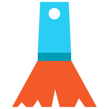 Standard bristle brush for painting surfaces. Construction professional tools and equipment of highly qualified specialist. Simple flat vector isolated on white backgroundのイラスト素材