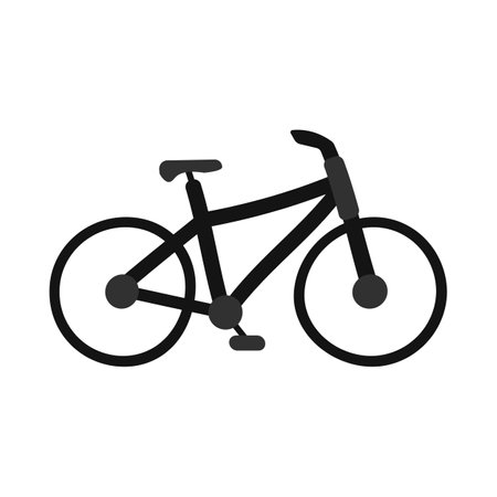 Flat cartoon black sport biking iconのイラスト素材