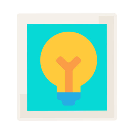 Button with image of light bulb symbol of idea icon. Device for generating innovative ideas and...