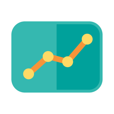 Business chart stick graph of stock market icon. Financial statistic with uptrend line element. Simple flat vector isolated on white backgroundのイラスト素材