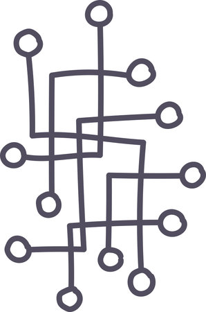 Dark gray abstract chip icon element. Ai interface doodle style illustration