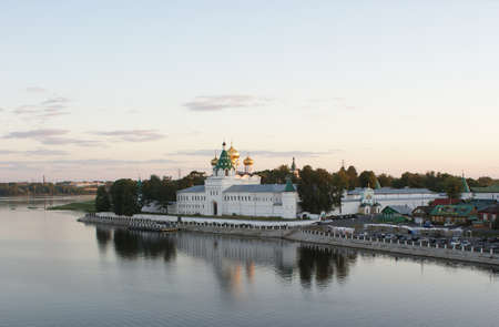 Ipatievsky monastery-fortress on Volga River in a summer evening in Russiaのeditorial素材