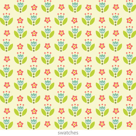 Stylish floral seamless pattern. Cute flowers in pastel colors. Vector illustration. Part of set.のイラスト素材