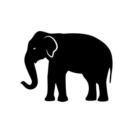 Black elephant silhouette. Vectorのイラスト素材