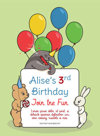 Invitation card for children s birthday partyのイラスト素材