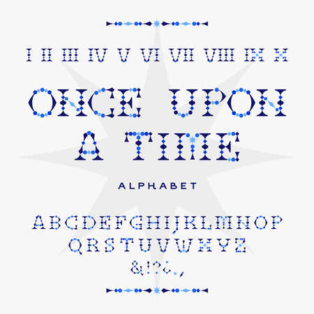 Vector of stylized abstract font and alphabet. Decorative font for heading or Initial letter.のイラスト素材