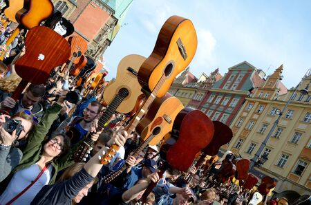 WROCLAW, POLAND - MAY 1: Over 7 thousands guitarists achieve new Guiness Record playing Hey Joe...