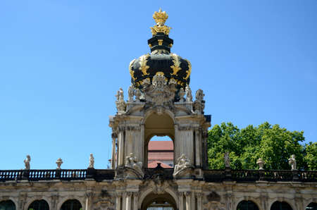 Gate in baroque style, part of Zwinger palace in Dresden city, Saxony state in Germany.のeditorial素材