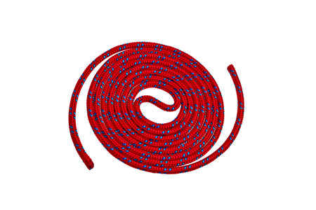 A red rope in circular pattern.の写真素材
