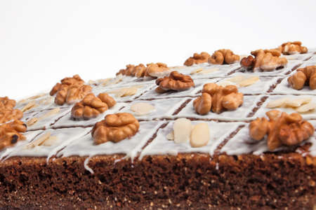 A delicious christmas cake with nuts.の写真素材