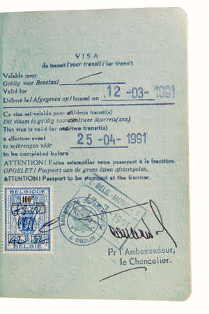 Benelux transit visa stamp in passport. の写真素材