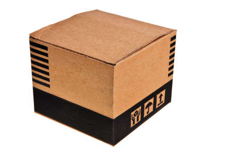 Brown carton box isolated over white background.