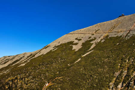 Wonderful mountain view on sunny day with deep blue sky.の写真素材