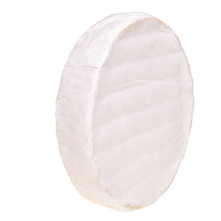 Round camembert cheese over white background.の写真素材