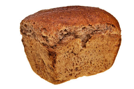 Fresh, tasty graham bread isolated over white background.の写真素材