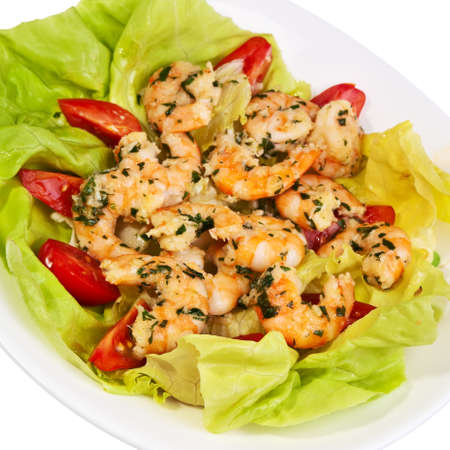 Delicious fresh shrimps ready to be serverd.の写真素材