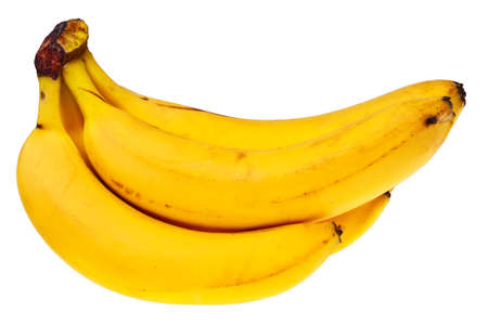Fresh, ripe bananas isolated over white background.の写真素材