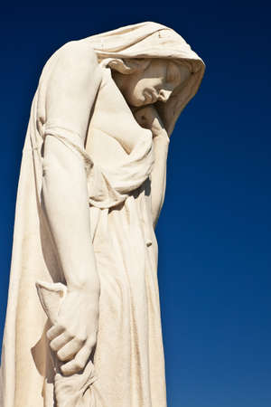 Statue at Canadian war memorial monument at Vimy, France.のeditorial素材
