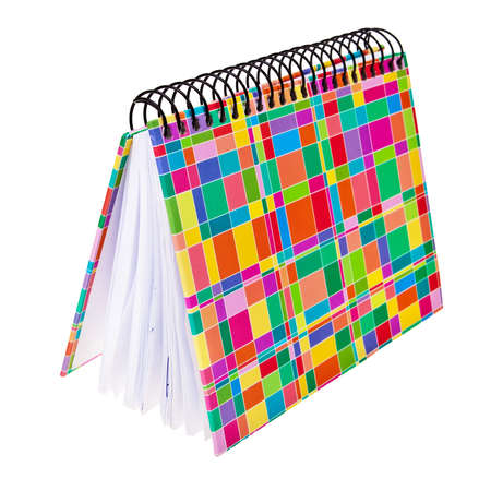 Colorful ring type notepad isolated over white background.の写真素材