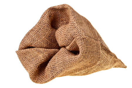 Jute sack isolated over white background.の写真素材