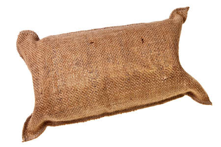 Jute full sack isolated over white background.の写真素材