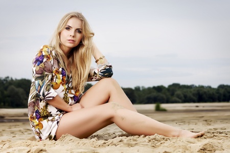 portrait of a beautiful adult sensuality blonde woman の写真素材