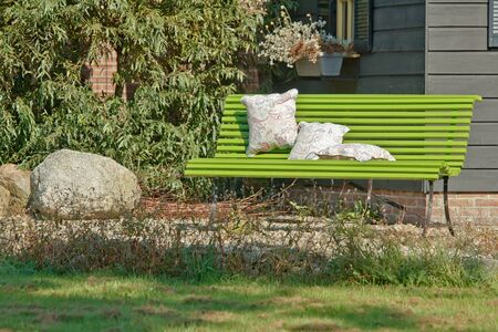 seat in the garden in the summerの写真素材