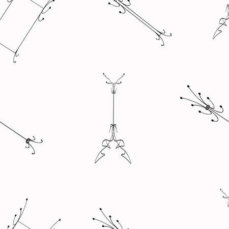 Seamless vector pattern of coat racks isolated on white background. Designed for prints, wraps, backgrounds, textiles, wallpapers, templatesのイラスト素材