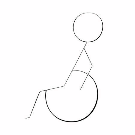 An outline vector medical icon of a handicap tag isolated on white background. Designed in black and white colors for medical conceptsのイラスト素材