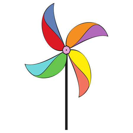 A vector illustration of a wind spinner toy isolated on transparent background. Designed in different colors for web concepts, prints, templates, wrapsのイラスト素材