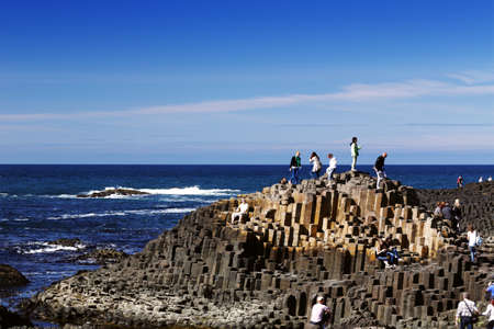 The famous Giant s Causeway of Northern Ireland is an area of about 40,000 interlocking basalt columns  This natural attraction is listed as one of World Heritage Unesco Sites の写真素材