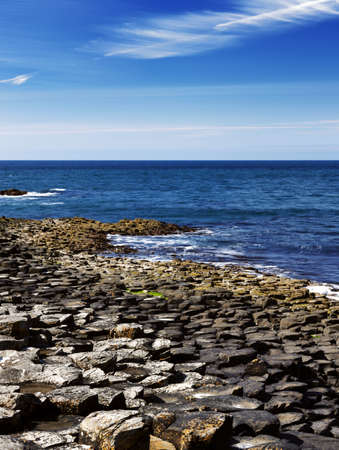 The famous Giant s Causeway of Northern Ireland is an area of about 40,000 interlocking basalt columns  This natural attraction is listed as one of World Heritage Unesco Sites の写真素材