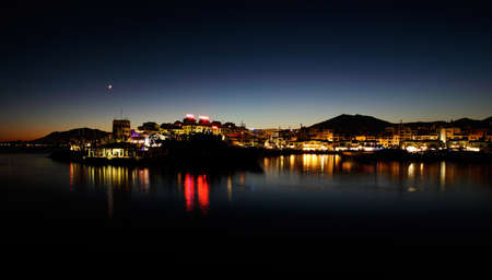 Puerto Banus in Marbella, Spain at night  Marbella is a popular holiday destination located on the Costa del Sol in the southern Andalusiaのeditorial素材
