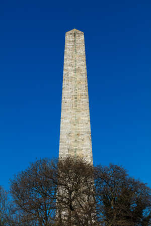 Wellington Monument, Phoenix Park, Dublin, Ireland.  The obelisk is 62 meters (203 ft) tall, it is the largest obelisk in Europe. The monument was built to celebrate the victories of Arthur Wellesleyのeditorial素材