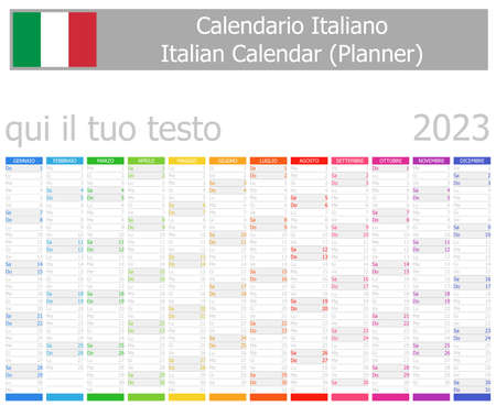 2023 Polish Planner Calendar with Vertical Months on white backgroundのイラスト素材