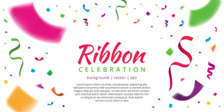 Ribbon falling celebration background vectorのイラスト素材