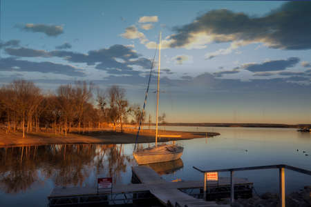 Boat on Pondの写真素材