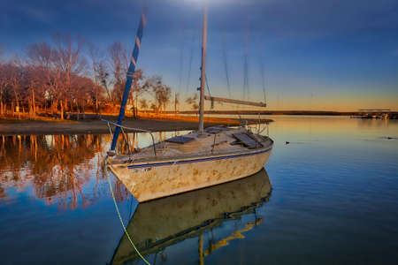 Boat on Pondの写真素材
