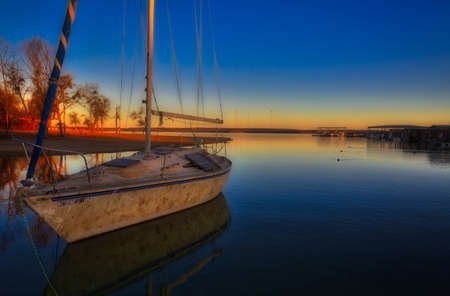 Boat on Pondの写真素材