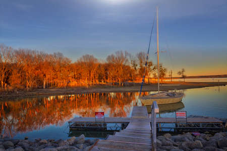 Boat on Pondの写真素材