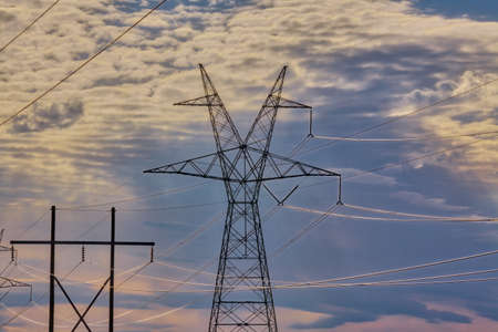 Electric Towers and Skyの写真素材