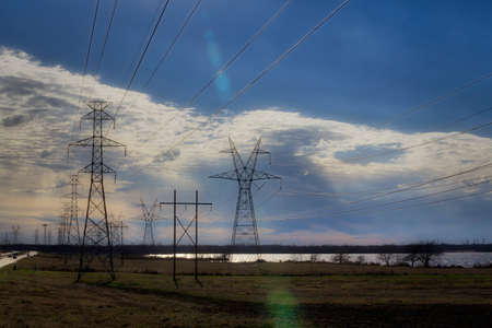 Electric Towers and Skyの写真素材