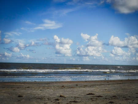View of a sandy beach during low tideの写真素材