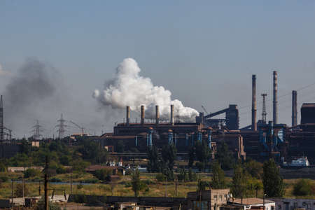 MARIUPOL, UKRAINE - SEPTEMBER 5, 2016: Azovstal Iron and Steel Worksのeditorial素材
