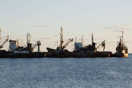 BERDYANSK - UKRAINE, SEPTEMBER 01, 2016: Fishing boat in the old port of city Berdyansk. Azov sea....