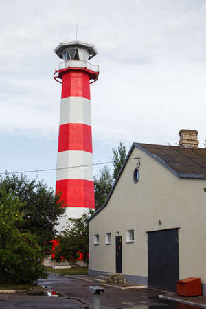 Ukraine, Berdiansk city, lighthouse on the shorelineのeditorial素材