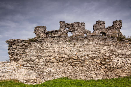 Famous Ukrainian landmark: scenic summer view of the ruins of ancient castle in Kremenets, Ternopil Region, Ukraineの写真素材